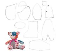 Plantilla de oso de memoria, 10 unidades por juego, reutilizable, 15 x 13 pulgadas, patrones de oso de memoria, patrones lavables portátiles para coser, acolchar, manualidades, juego de reglas de cos