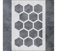 Plantilla de Pared Hexagonal Grande de Panal de Abeja 12x18" - Plantilla de Geométrico Reutilizable para Pintura de Decoración de Muebles y Paredes DIY