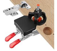 Plantilla de perforación de 35 mm, bisagra oculta, bisagra de puerta oculta, abrazadera doble mejorada de aleación de aluminio con bloqueo preciso de bisagra oculta