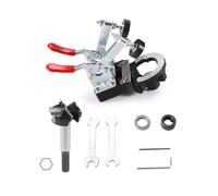 Plantilla de perforación de bisagra de gabinete de 35 mm para instalación de precisión, construcción de aleación de aluminio con doble abrazadera para paneles de madera de 15-25 mm para proyectos de