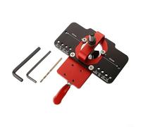 Plantilla de perforación de bisagra para gabinetes, localizador de guía de taladro de aleación de aluminio ajustable de 35 mm para carpintería, puerta de gabinete, cortador de agujeros