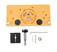 Plantilla de perforación de bisagras para carpintería de 35 mm, localizador de guía de perforación de orificios de bisagra con cortador y broca de 1/16 pulgadas para instalación (Amarilla)