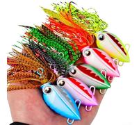 Plantilla de pesca nocturna con efecto brillante, ojos 3D, gancho de acero al carbono y falda de silicona suave atada a mano para una mayor tasa de golpe (40 g, color A)