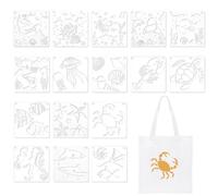 Plantilla de pintura de animales marinos, plantilla reutilizable de animales marinos | 16 plantillas de pintura en aerosol de animales Śea | Plantilla de pintura de corte para suelo, pared, azulejos