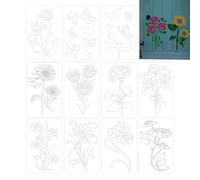 Plantilla de pintura de flores, plantillas reutilizables para pintar flores, plantillas florales para dibujar, para adultos y niños, para paredes de muebles