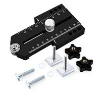 Plantilla de rasgado delgada extendida, plantilla de guía de carpintería de pulgadas métricas de aleación de aluminio para sierra de mesa, enrutador, sierra de cinta, inglete, (negro)