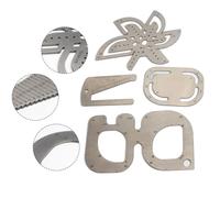 Plantilla de regla de acero inoxidable de 2 mm de grosor con espacio de perforación de 1/4 pulgadas para dibujar esquinas redondeadas y colas de correa en cuero