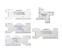Plantilla de regla de acolchado de metal para costura de precisión, accesorios de manualidades, diseño ultrafino para un fácil almacenamiento (B-doble cara)
