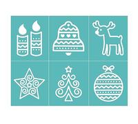 Plantilla de serigrafía con patrones de sentimientos navideños, reutilizable, autoadhesiva, para decoración/impresión en madera/tela/pared/taza/plato/vidrio/papel, decoraciones navideñas para el hogar