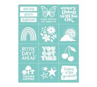 Plantilla de serigrafía You Got This Minis, reutilizable, autoadhesiva, serigrafía, para decoración/impresión de madera/tela/pared/taza/plato/vidrio/papel, patrón de decoración de proyectos de