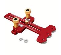 Plantilla de sierra de mesa para cortes finos, sistema de 3 poleas guía de aleación de aluminio con escalas métricas e imperiales, rojo 189 x 88 mm, para corte repetitivo de tiras estrechas