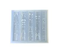 Plantilla de silicona para decoración de uñas multipatrón, segura, reutilizable, para todas las edades, proyectos de arte, molde de decoración de uñas de larga duración