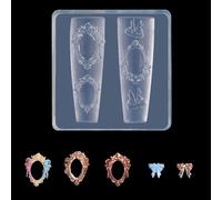 Plantilla de silicona para estampado de uñas, molde de silicona para adornos precisos de uñas 3D, manicura de rosas y mariposas