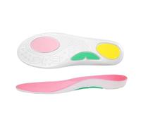 Plantilla de soporte de arco de pie plano tipo Xo para pantorrilla, especial absorbente del sudor, transpirable, plantilla deportiva antideslizante (rosa, 41-42)