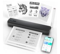 Plantilla de tatuaje impresora térmica portátil: máquina de transferencia inalámbrica Bluetooth soporta tamaños A4 A5 de 8.5 x 11 letras - perfecto para tatuadores de negocios, viajes en casa, oficina