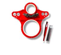 Plantilla de trazado para soporte de inodoro suspendido compatible Geberit - Plástico reforzado con portaminas y recargas - Outillage Carreleur 2.0