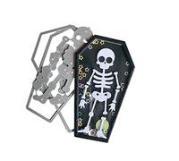 Plantilla de troquelado de Halloween esqueleto, troquelado de metal, plantilla de estampado 3D, troquelado de metal para Halloween, plantilla de corte para álbumes de recortes, álbum de bricolaje,