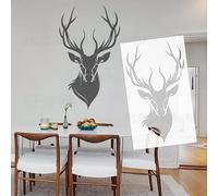 Plantilla decorativa de cabeza de ciervo de 67 cm para paredes, plantilla grande de pintura para bricolaje, decoración del hogar, manualidades, para muebles, madera, diseño de suelo, reutilizable