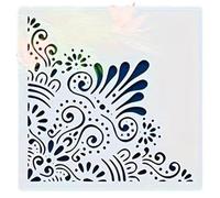 Plantilla decorativa multiusos para esquinas para fácil aplicación en muebles de pared, lienzo, tela con diseños artísticos, plantilla para muebles para madera, lienzo, tela, de pared