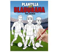 Plantilla del Blaugrana Para Colorear: Colorea a tus jugadores de fútbol favoritos.