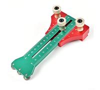 Plantilla delgada ajustable para sierras de mesa, riel guía de aluminio anodizado con escalas métricas y de pulgadas, compatible con ranura en T de 38 x 34 pulgadas para carpintería precisa (verde)