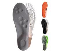 Plantilla deportiva 4D Cloud Technology, plantilla unisex para hombres y mujeres, espuma de memoria, PU, absorción del sudor, transpirable, altamente elástica, plantillas invisibles elevadoras (negro,