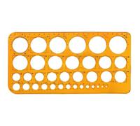 Plantilla geométrica de dibujo de círculos de 25,4 x 20,3 cm con varios tamaños de agujeros redondos