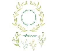 Plantilla para capas de hojas de olivo, 11,43 x 16,51 cm, plantilla de corona original para añadir textura, diseño y acentos a fondos de medios mixtos.
