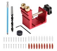 Plantilla Para Ensambles Invisibles,Guía de Carpintería Inclinada a 15 Grados - Jig para Tornillos de Bolsillo con Taladros, Llaves, Tornillos, Tapones | Para Proyectos De Bricolaje Carpinteria Y Mont