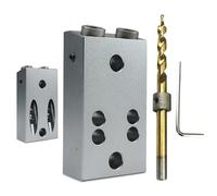 Plantilla para Taladrar Agujeros Rectos | Herramientas Manuales Estables de Metal,Guía Autocentrante para Espigas - Para Trabajo de Madera, Corte de Bordes, Ranurado y