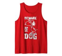 Plantilla Peanuts Snoopy Beware of Dog, Divertida, guardián, LOL, años 90 Camiseta sin Mangas