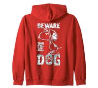 Plantilla Peanuts Snoopy Beware of Dog, Divertida, guardián, LOL, años 90 Sudadera con Capucha