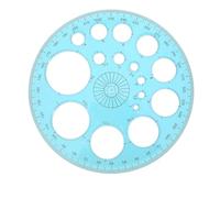 Plantilla redonda de plástico para dibujar, transportador de 360°, plantilla redonda, regla geométrica, herramienta de ayuda de dibujo multifunción para construcción, encofrado, oficina, suministros