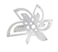 Plantilla redondeada de acero inoxidable para artesanía en cuero, herramienta de medición de correa de reloj con perforadora de 1/4 pulgadas, regla de metal de 2 mm de grosor para extremos y esquinas