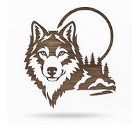 Plantilla reutilizable de cabeza de lobo para paredes y manualidades, cortada con láser en plástico Mylar de 12 mil para proyectos de bricolaje y cientos de usos