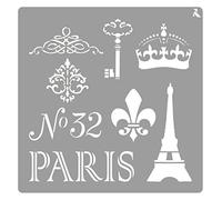 Plantilla Stencil St-06 Paris 20x20 CM La Pajarita Especial Para Chalk Paint y Pintura Tela (090006C)