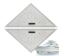 Plantilla triangular de navegación, 2 piezas, acrílico preciso, escala de mapas de navegación marinos, herramienta de navegación de 300 mm, para mapeo, medición de distancia, navegación, enseñanza de