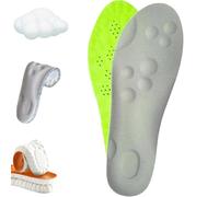Plantillas 4D Cloud Soles Memory Foam Stepper para hombre y mujer, soporte de arco con masaje de acupresión para aliviar el dolor de pies (verde, hombres 4-4.5/mujer 5.5-6)