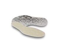 Plantillas aislantes solares pedag fabricadas en Alemania. Parte superior de lana acolchada. Capa aislante de espuma. Suela de aluminio reflectan