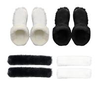 Plantillas Cálidas 2 Pares de Plantillas de Piel con 2 Pares de Bandas para Zapatos Fundas para Tamaño 44-45 Zuecos Peludos Extraíbles y Lavables Forros para Zapatos Botas Pantuflas Zuecos Peludos