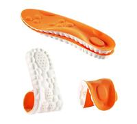 Plantillas con tecnología 4D Cloud con amortiguación suave, plantillas transpirables, puntos de masaje para todo el día, correr, caminar, trabajar, cuidado de los pies para un apoyo óptimo (naranja