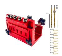 Plantillas de agujero de bolsillo para carpintería, localizador de agujeros oblicuos ajustables de 5 agujeros | Guía de posicionamiento eficiente localizador de aleación de aluminio para carpintería