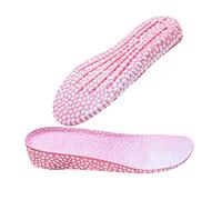Plantillas de aumento de altura media almohadilla de silicona plantillas de gel talón amortiguador almohadillas de absorción de golpes suaves mujeres hombres alza plantillas (rosa 3.5 cm, 7.5 /UK)