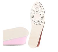 Plantillas de aumento de altura para hombres y mujeres, plantillas invisibles elevadas internas de absorción de golpes, almohadillas para combatir el olor de los pies, cojín de talón, inserto de elevación de altura más alta (rosa 4 cm, 26.5-27 cm)