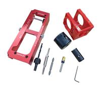 Plantillas de bisagra de puerta ajustables para mortajas de 2.5 a 5 pulgadas con juego de perforación de agujero de bloqueo, herramientas de alineación incluidas