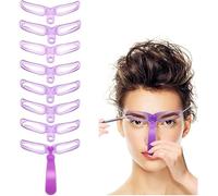 Plantillas de cejas moradas para dibujar 8 estilos de formas de cejas, plantillas de modelado reutilizables, herramientas de bricolaje para dar forma a las cejas, herramientas de maquillaje auxiliares