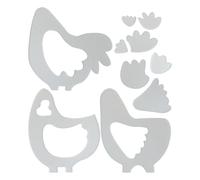 Plantillas de colcha, juego de plantilla de edredón de pollo - Plantilla de patrón de costura acrílica reutilizable de pollo | Patrón de mano reutilizable para manualidades Accesorios Plantilla de