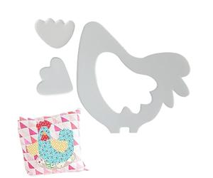 Plantillas de colcha, patrón en forma de pollo, plantilla reutilizable para patchworks, guía de diseño semántico profundo, textura de película protectora ligera, herramienta para manteles individuales