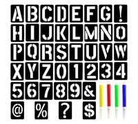 Plantillas De Combinación De Letras De 42 Piezas, Bolígrafos De Acuarela De 4 Piezas, Conjunto De Plantillas De Alfabeto, Conjunto De Plantillas De Letras Vintage