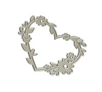 Plantillas de corte de marco de flores, plantillas de metal en forma de corazón para decoración de tarjetas, álbumes de recortes, plantillas de corte en forma de corazón, cortes de metal, corte de